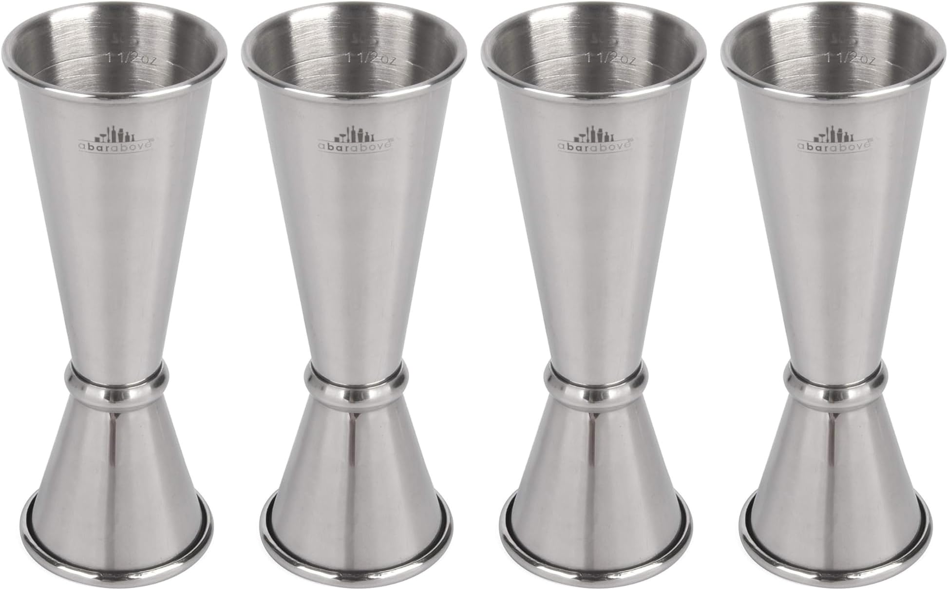 A Bar Above Premium Japanese Jigger 8 Precise Measurement Markings, Heavy Duty 304 Stainless Steel Double Cocktail Jigger for Professional Bartenders & Home Use, Durable Bar Tool for Accurate Pouring