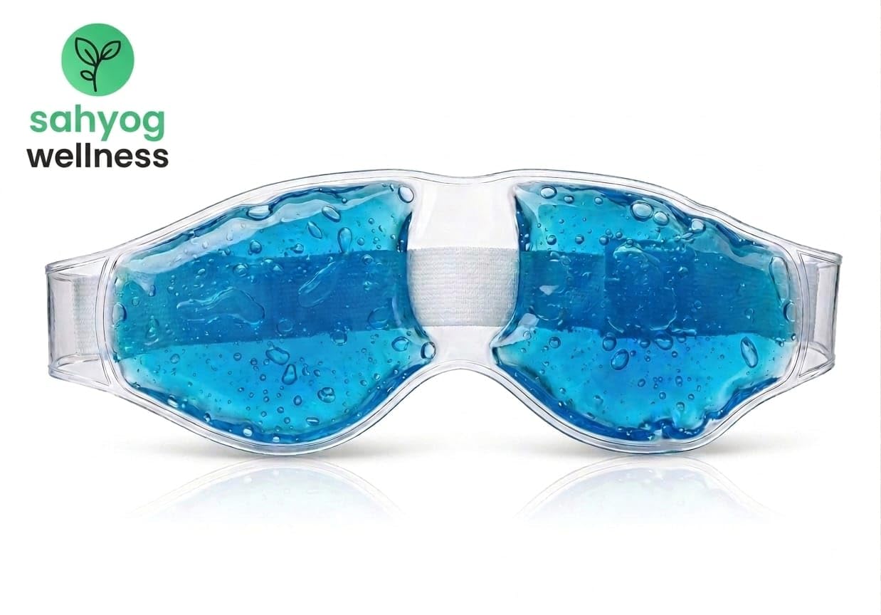 Sahyog Wellness Cooling Eye Gel Mask for Dark Circles, Pain Relief, Dry Eyes Treatment, Reusable Gel Eye Patches with Adjustable Strap, Reduces Puffiness and Eye Strain — Amazon image 4