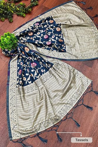 Image of TRENDMALLS Women's Jacquard Silk Ethnic Patola Floral Design Dupatta Ethnic Motif Pattern