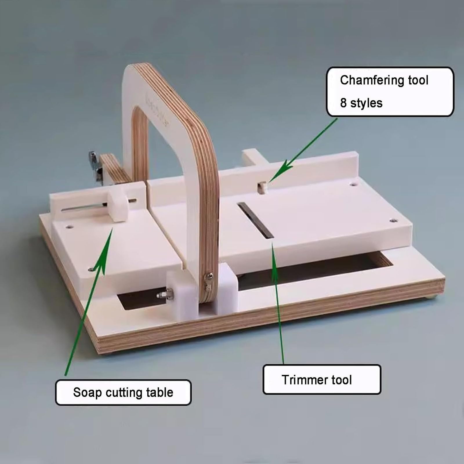 Cortador de jabón ajustable con alambre de acero inoxidable y cuchillo de modelar, herramienta de fabricación de jabón hecha a mano para proyectos de bricolaje