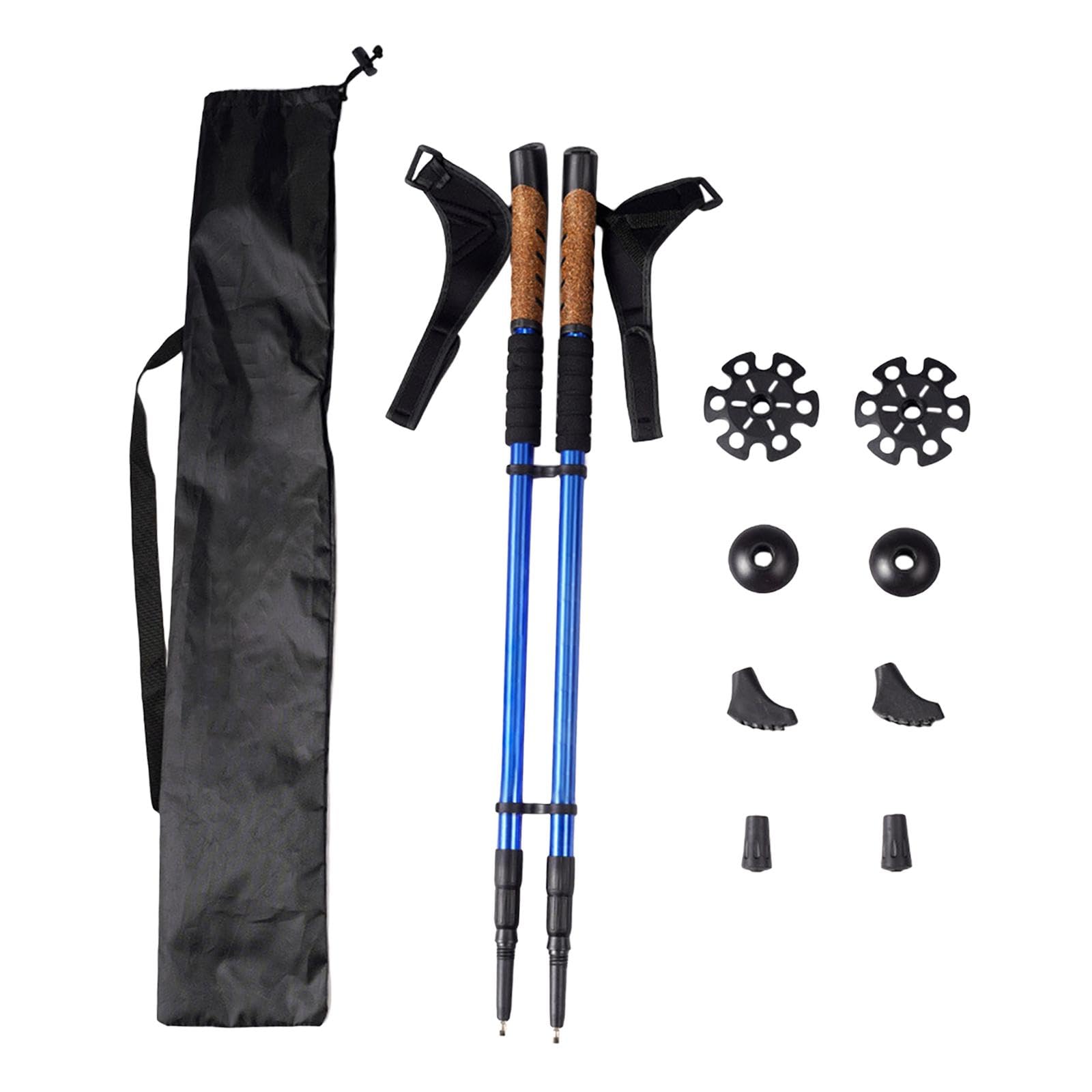 CALANDIS™ 2Pcs Mountain Trekking Poles Telescopic Stick for Backpackers Hikers Walking Blue | Walking Trekking Sticks | Hiking Gear | Camping Hiking | Outdoor Sports-image-49