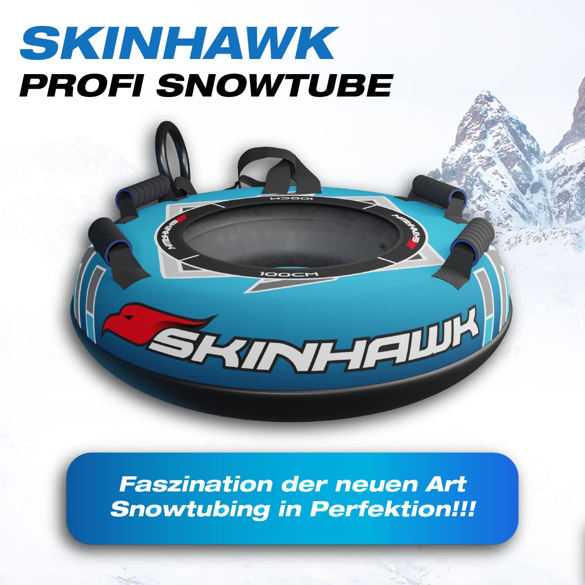 SKINHAWK Profi Snow Tube - Neumático para nieve (80 cm de diámetro, antideslizante), color azul