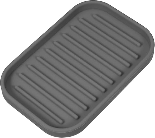 Miniatura 1 de VOCOSTE Jabonera almacenamiento de limpieza de jabón mantiene el jabón seco para el hogar baño cocina silicona gris oscuro 53 x 35in