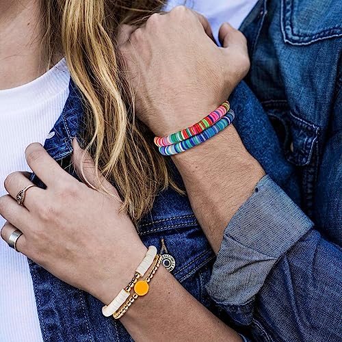 Image of Preppy Bracelets Earrings Set Colorful Beaded Clay Bracelets Stackable Preppy Bracelet Jewelry Y2K Jewelry