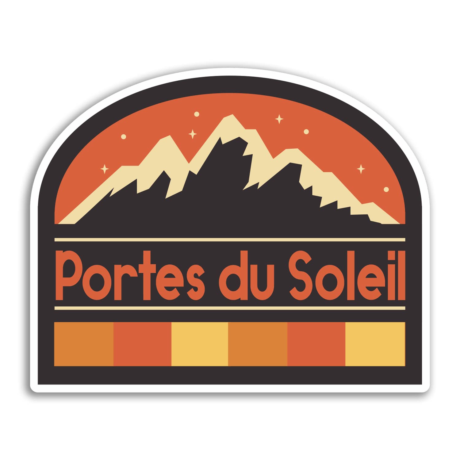 2 x 10cm Wide Portes Du Soleil Vinyl Stickers - France French Mountains Ski Travel Holiday Sticker #77406