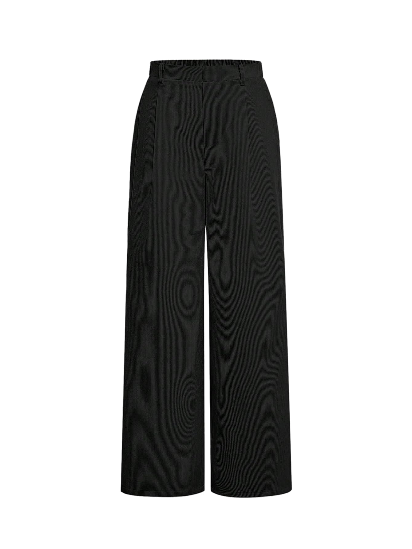 OYOANGLE Girls Casual Wide Leg Loose Long Button Pants Elastic Waist Pleated Trousers with Pockets