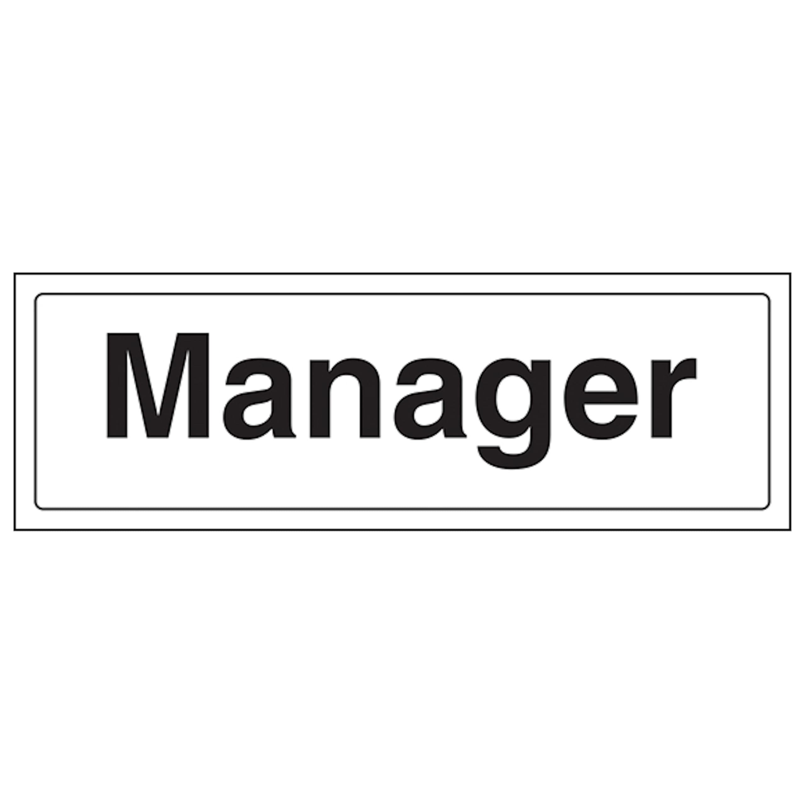 V Safety Manager - Landscape 300 x 100 mm - Glow In The Dark 1mm Rigid Plastic Safety Sign