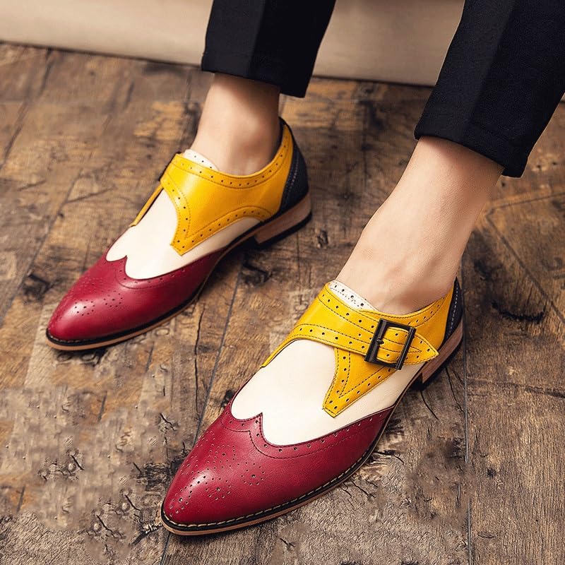 Autumn Vintage Loafers Shoes Fashion Trend Patent Leather Shoes British Breathable Shoes Slip On Pointed Toe Monk Dress Shoes Men's Gifts2