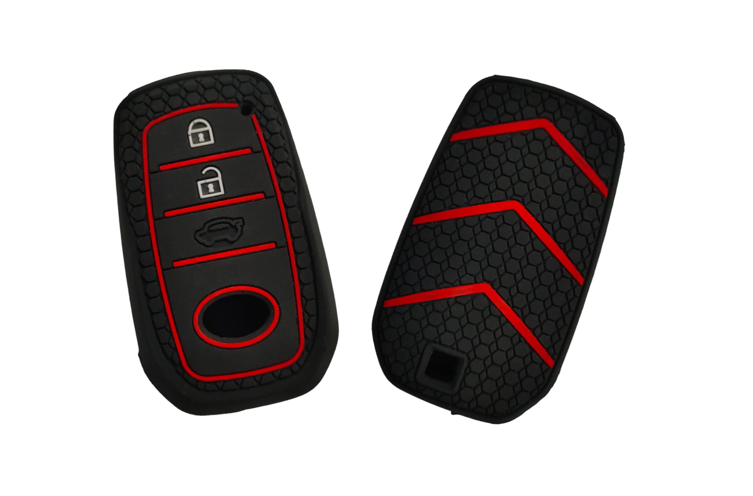 Genuine 2 Button Silicone Key Cover Compatible for Toyota 2 Button Smart Key Fortuner, Innova Crsta etc