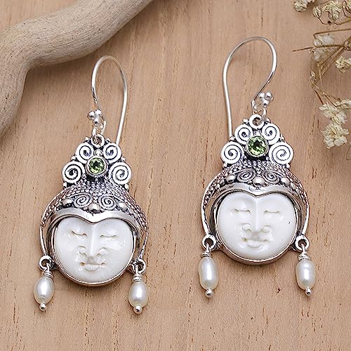 NOVICA-Artisan-Handcrafted-925-Sterling-Silver-Bone-Dangle-Earrings-Handmade-Dangle-Earring-Freshwater-Pearl-Earrings-Dangle-Artisan-Earrings-Jewelry-Dangle-Earring-Earrings-Carved-Bone