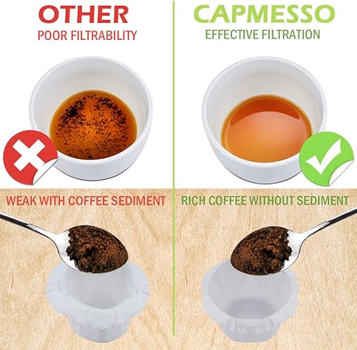 Miniatura 8 de CAPMESSO Filtros de papel de café desechables de repuesto Kerig compatibles con cápsulas reutilizables de una sola porción cafetera Keurig, 600