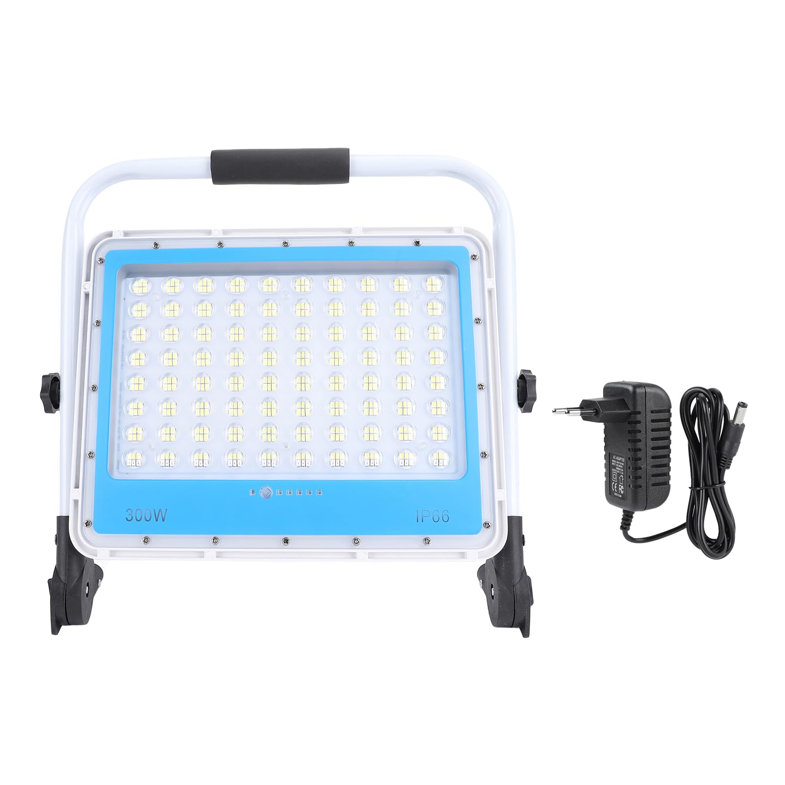Garosa Faro Lavoro a LED 300 W 480 LED 40000LM con Supporto Regolabile Batteria Ricaricabile 24000 MAh 3 modalità di Illuminazione per la Costruzione di Officine e Garage (Spina europea)