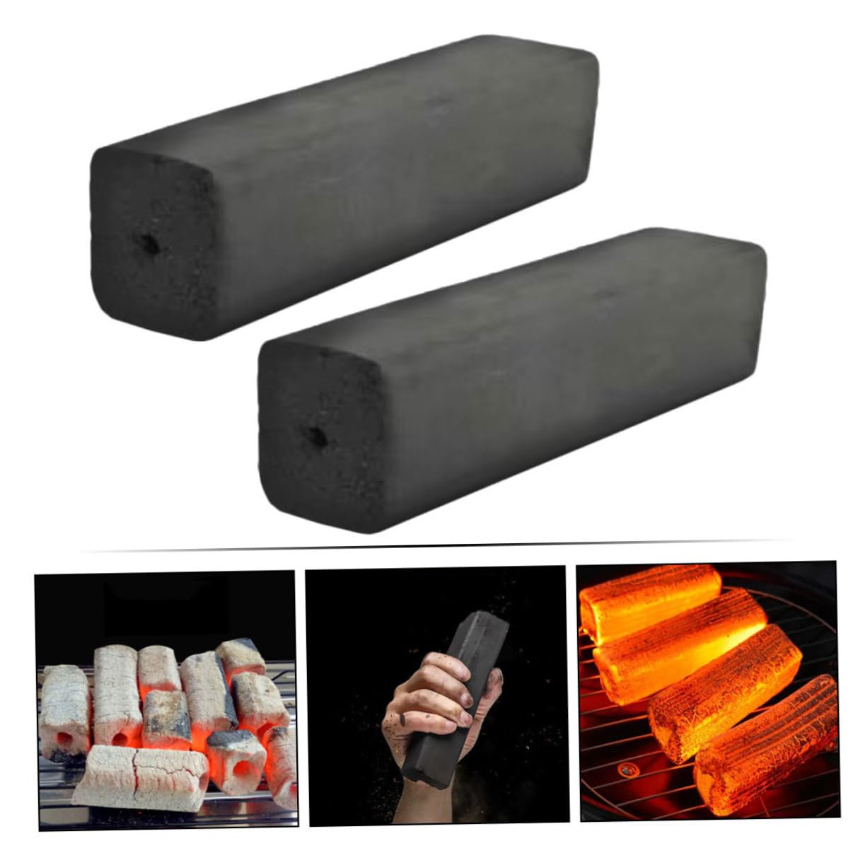 HANABASS Bambú Carbón 5 Piezas Negro Vegetal para Barbacoa