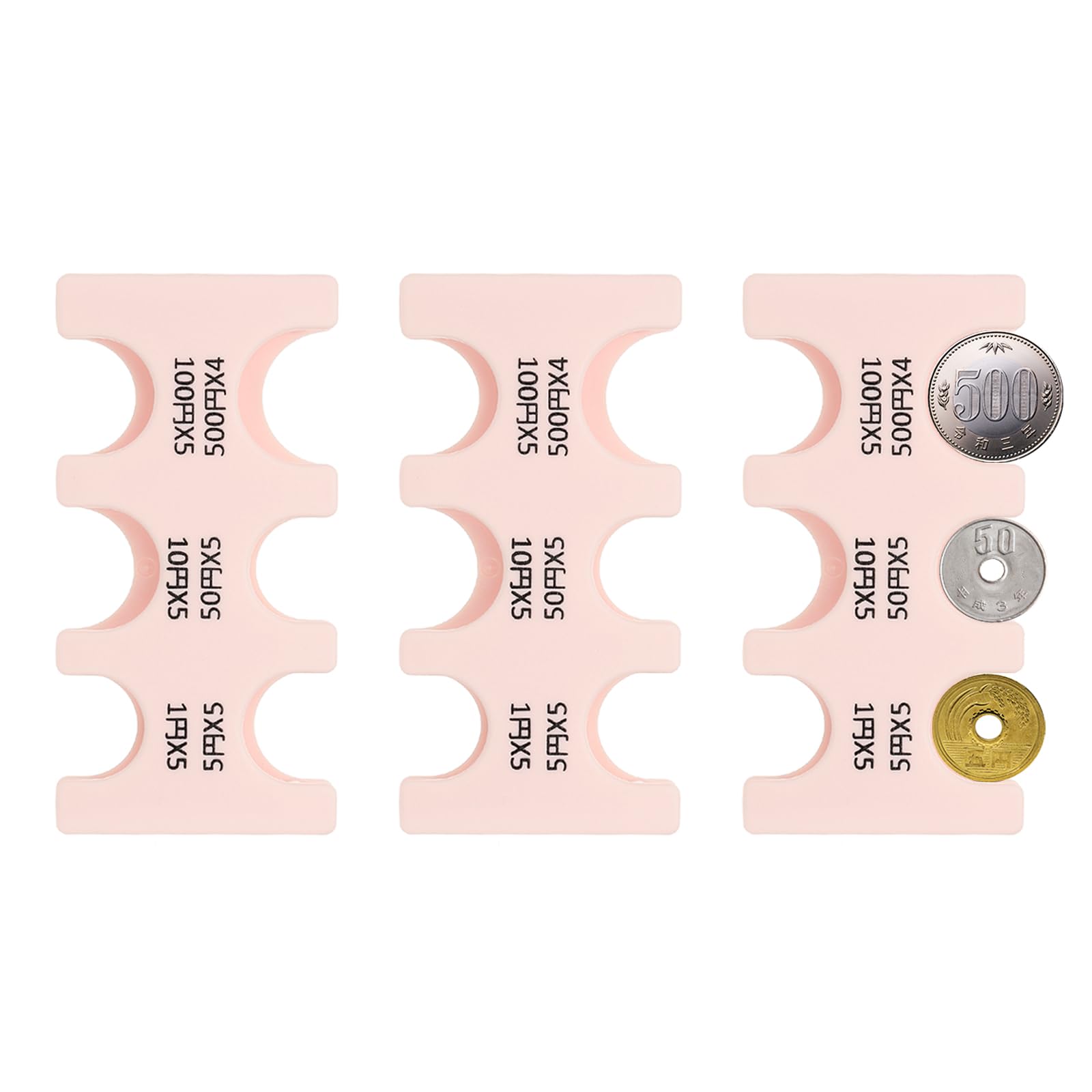 PATIKIL 3Pcs Japanese Coin Holder, Portable JPY Coin Organiser Dispenser Hard Case Storage 6 Slots, Great for Home Office