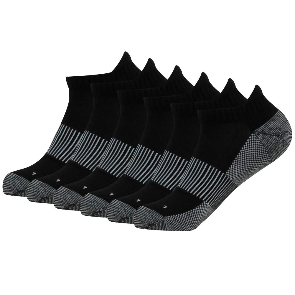 FOOTPLUS Unisex Copper Compression Socks Circulation Arch Support Plantar Fasciitis Ankle Golf/Running/Hiking Socks