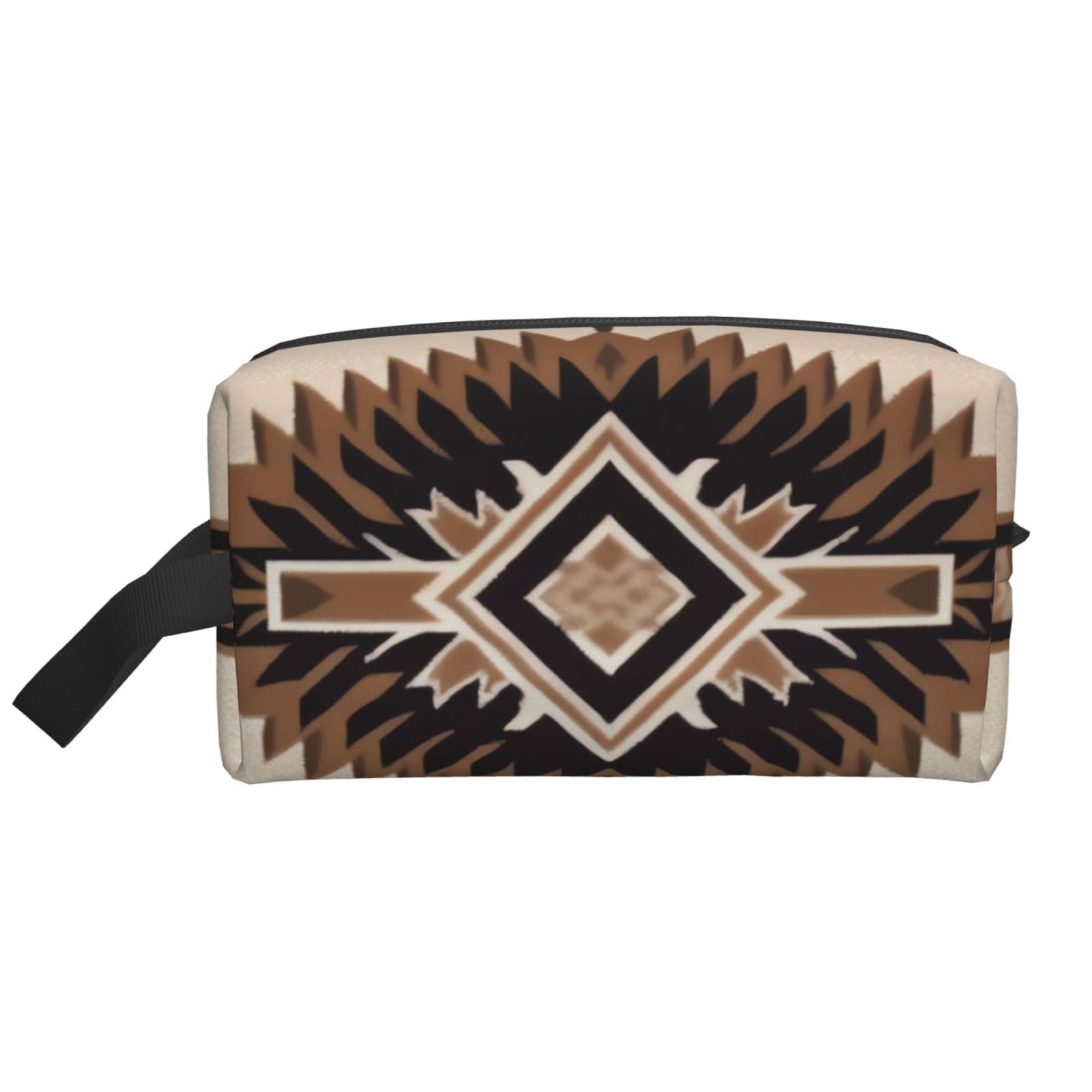 LHBWCVN Travel Toiletry Bag for Women Men Leather Makeup Bag Large Portable Travel Organizer Native American Cosmetic Bag with Hanging Hook Travel