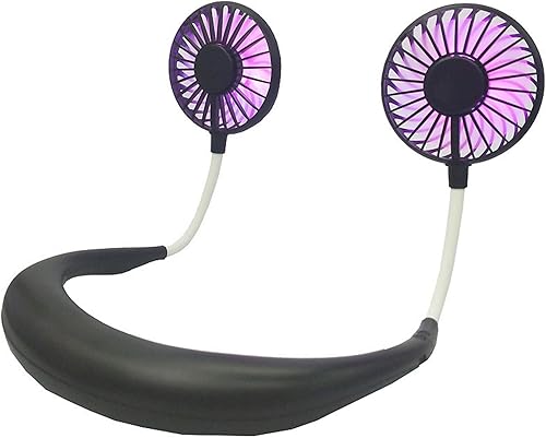 Miniatura 5 de Ventilador de cuello deportivo USB, portátil recargable por USB, ventilador personal manos libres, ventilador de refrigeración portátil con doble