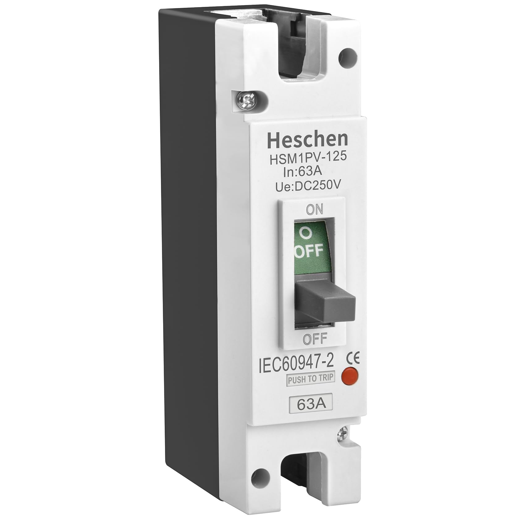 Heschen DC Molded Case Circuit Breaker MCCB, 1 Poles, DC 250V, Photovoltaic Circuit Breaker