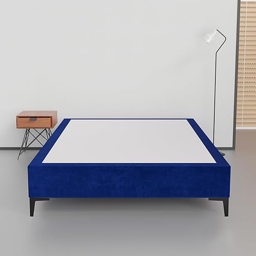 Greaton, Cama de plataforma de madera de terciopelo de alta calidad de 15 pulgadas, duradera, elegante, opciones de multicolor, no necesita somier,
