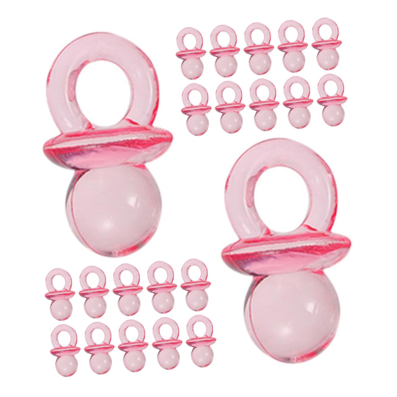 KOMBIUDA DIY Shower Decor 200pcs Acrylic Mini Pacifiers Gender Reveal Party Favors Baby Shower Games