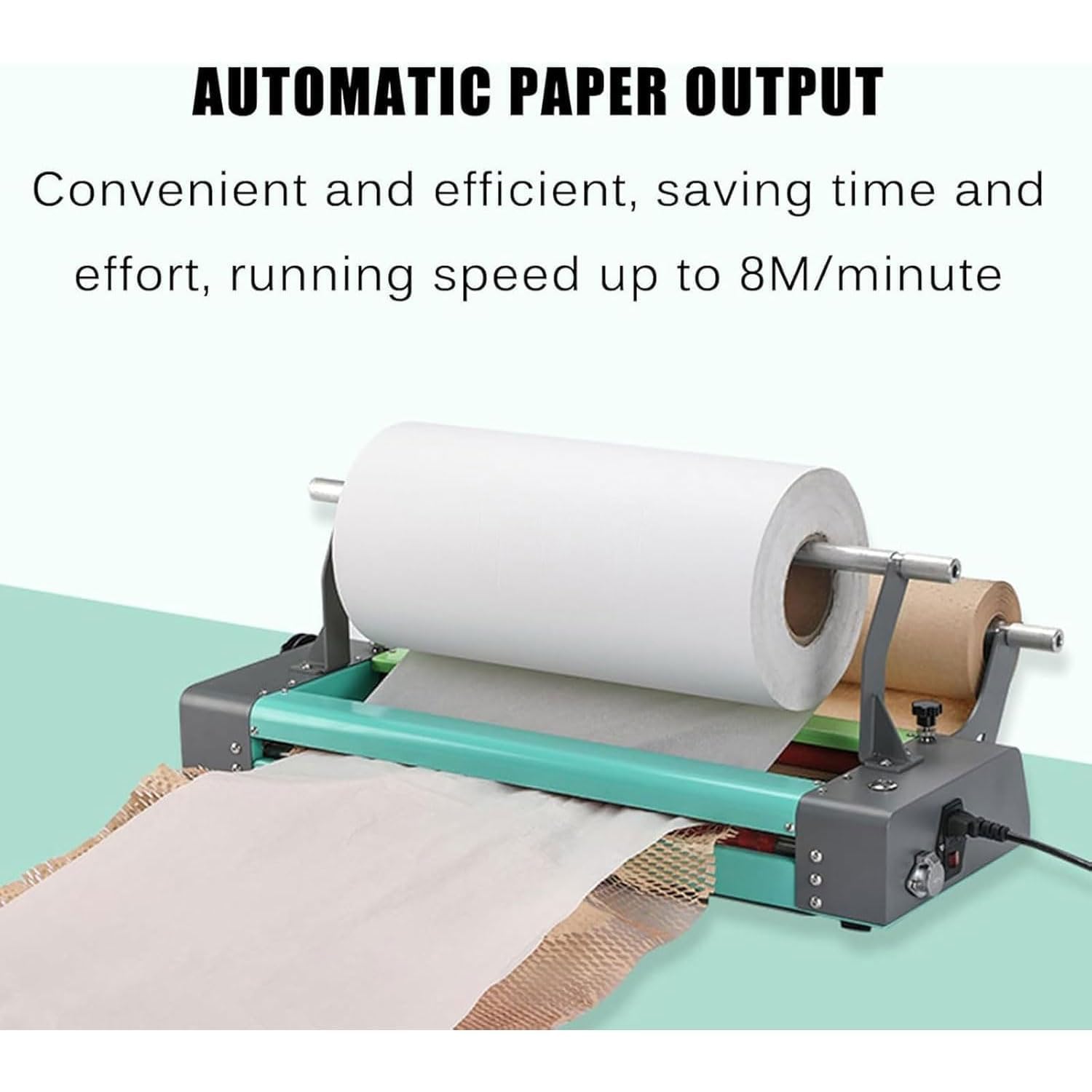 Distributeur de Rouleaux de Papier d'emballage en nid d'abeille, Vitesse 8 m/Min Machine d'étirement de Papier en nid d'abeille électrique, avec 2 Modes de Fonctionnement