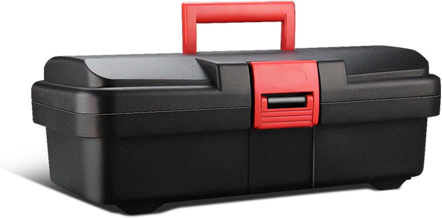 STAYOUNGToolbox - 15 Inch Portable Plastic Tool Box with Removable Tray, Lockable Storage Small Parts Organizer for DIY, Durable PP Construction, Lightweight Design