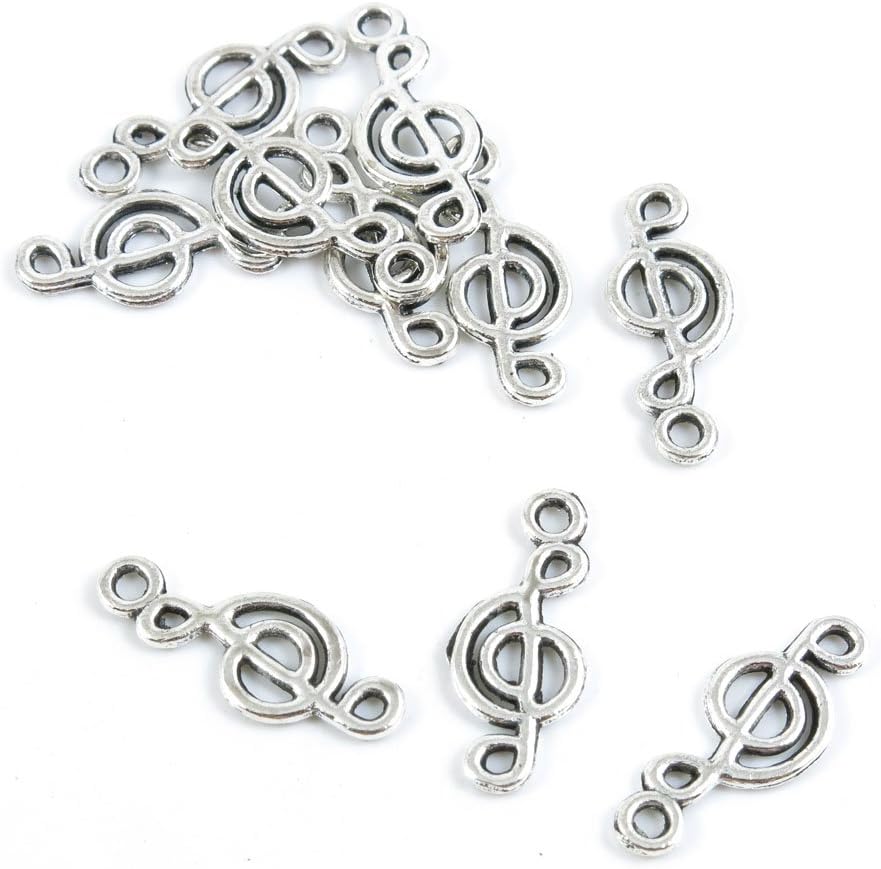 920 Pieces Antique Silver Jewelry Making Supply Charms Findings B2WR1 Music Musical Note