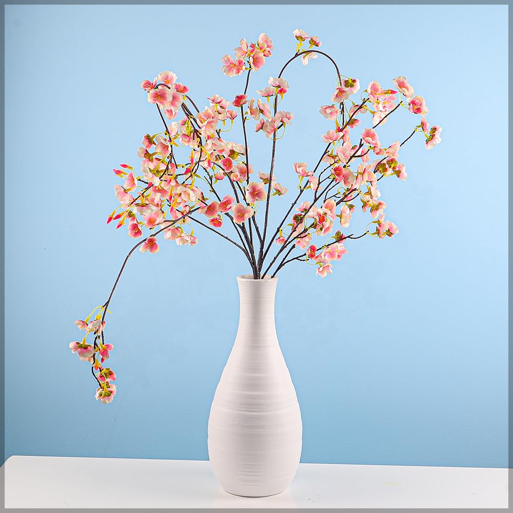 YATAI 2pcs Artificial Flowers, Hanging Silk Sakura Flowers for Vase, UV Resistant & Vibrant Faux Flowers, Realistic & Lifelike Floral Arrangements, Long-Lasting, Maintenance Free Fake Flowers, L-Pink