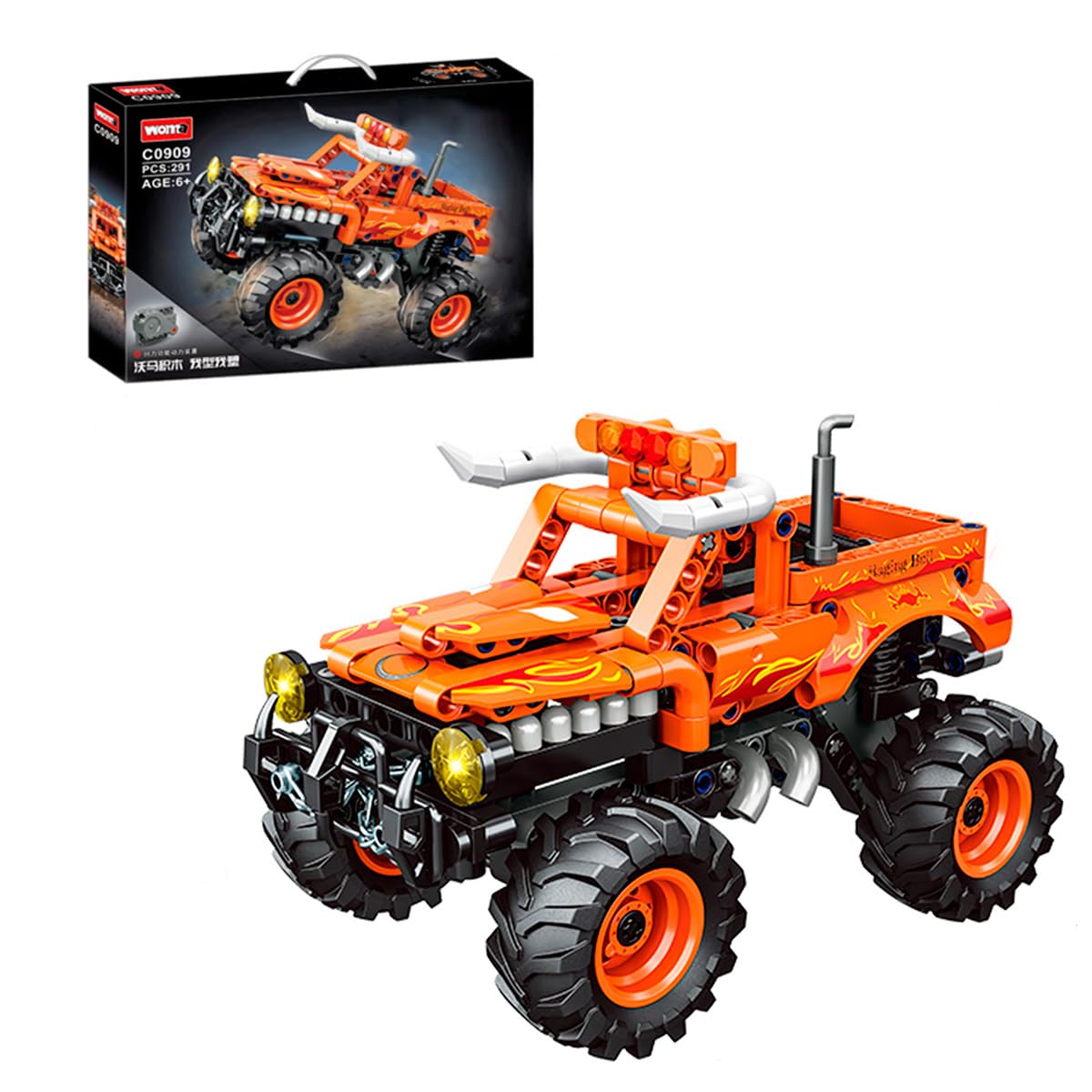 WOMA Bull Style Monster Truck, Building Blocks Set C0909, Gift Toy for Boys & Girls 6+ Years Old, Kids Learning and Education (291 Pieces)
