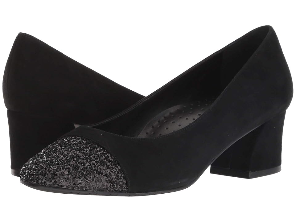 

Vaneli Pepper (Black Suede/Black Glitter) Women's 1-2 inch heel Shoes
