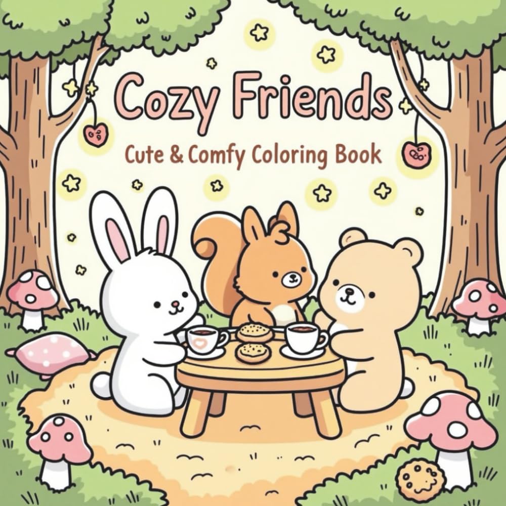 Cozy Friends - Cute and Comfy Coloring Book: Relaxing Cute Animal Coloring Book for All Ages