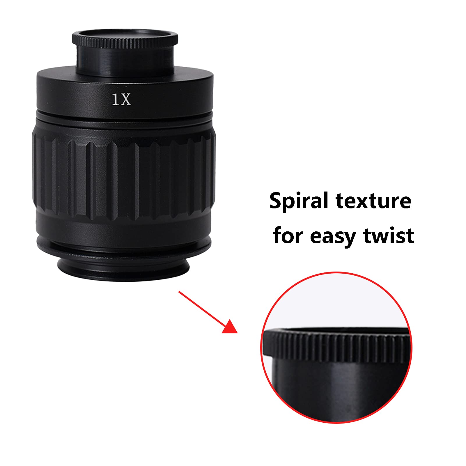 BuyWeek Mikroskop Objektiv Adapter, 1X 38 mm C-Mount Objektivadapter Trinokularer Stereomikroskoptubus(1X)