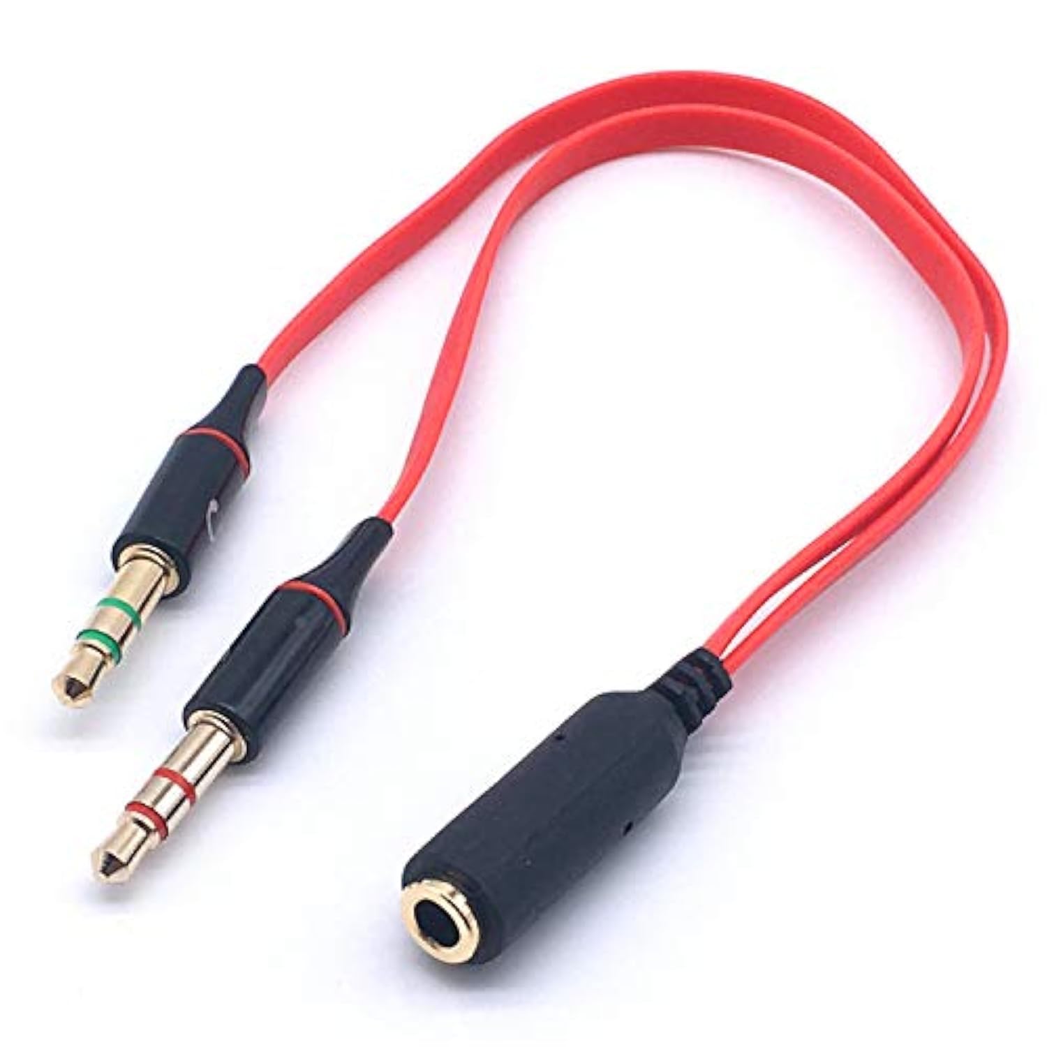 VEROX Gold Plated 2 Male to 1 Female 3.5mm Jack Headphone Earphone Audio Mic Y Splitter Cable for Pc Laptop (Red) (B08MTLKQ7Y) Amazon Price History, Amazon Price Tracker