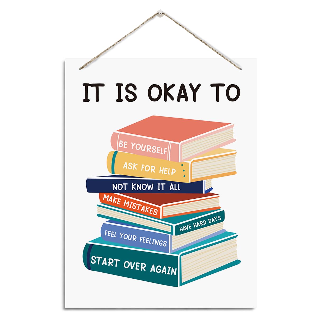 It's OK to Be Yourself Sign, Motivational Wood Sign, Rustic Hanging Wood Plaque Sign, Educational Wall Art, Mental Health Decor, Therapy Office Decor, Bedroom Decor, Dorm Decor, Inspirational Gift