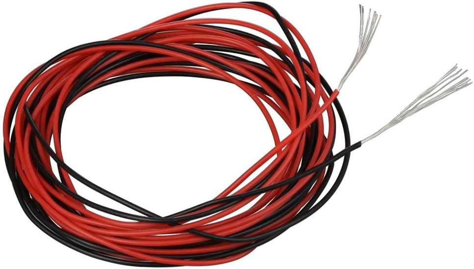 BNTECHGO30 Gauge Silicone Wire Ultra Flexible 20 ft high temp 200 deg C 600V 30 AWG Silicone Wire 11 Strands of Tinned Copper Wire Stranded Wire Model Cable Black and Red Each Color 10 ft