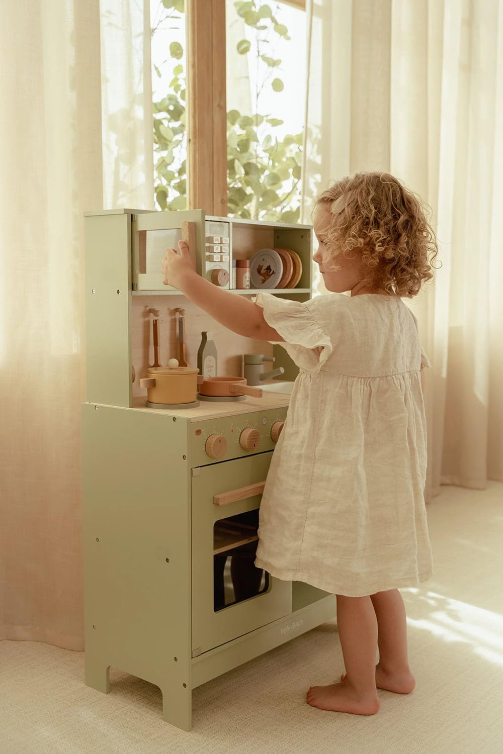 Little Dutch 2500 cocina infantil de madera con accesorios - verde