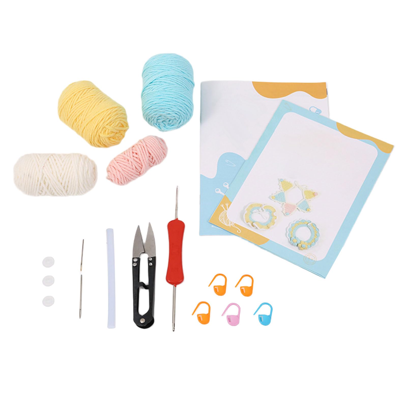 Tsophreniq Beginner Crochet Set Crochet Pet Bib Set for Beginner Adult Includes Step-by-Step Instruction Yarns Hook Pet Accessories