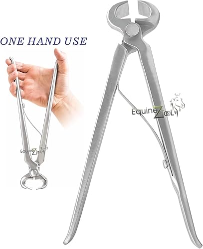 Miniatura 4 de Herramienta de herrador con resorte de 12 pulgadas, acero vanadio, acabado opaco, herramienta de recorte de pezuñas de caballo de alta resistencia