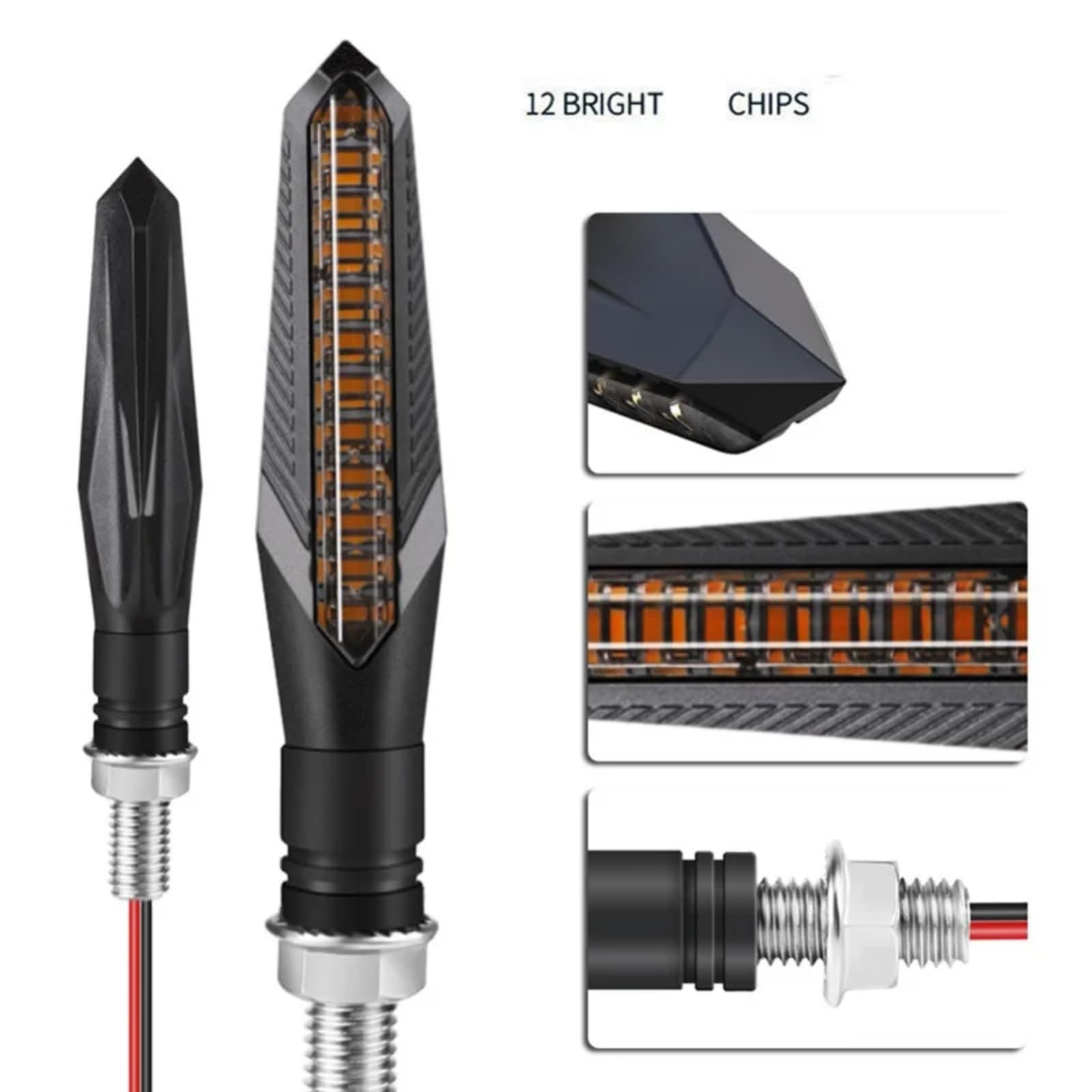 Accessori Impermeabili Pieghevoli Per Indicatori Di Direzione Per Moto 12V Indicatore Lampeggiatore Universale(B)