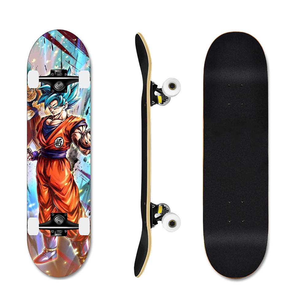 Planche à roulettes Scholars, Patins complets pour Adolescents et Adultes 31 "X8, Planche à roulettes Standard concave à Double kickboard en érable Canadien à 7 Couches