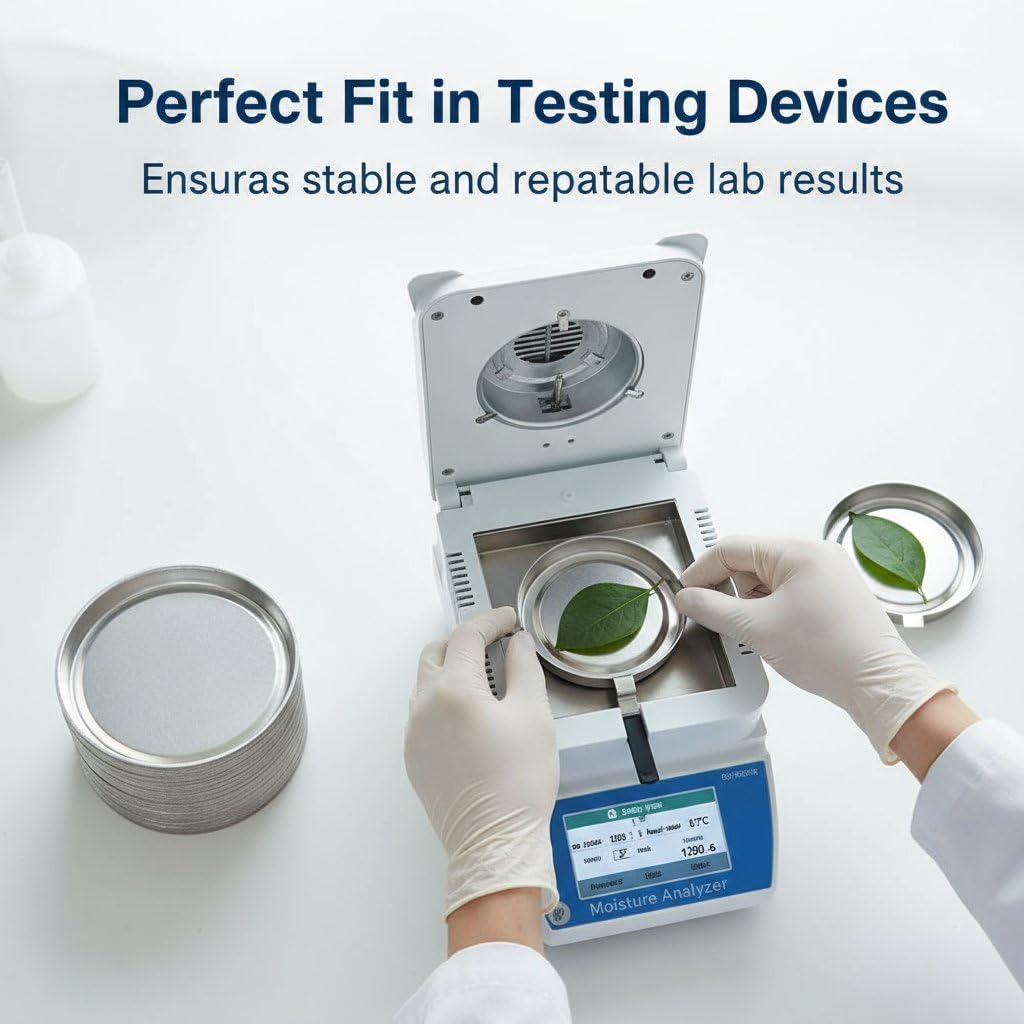 50Pack Reusable Aluminum Sample Pans for Moisture Analyzers, Weighing Dishes, 58ml (103x8mm)