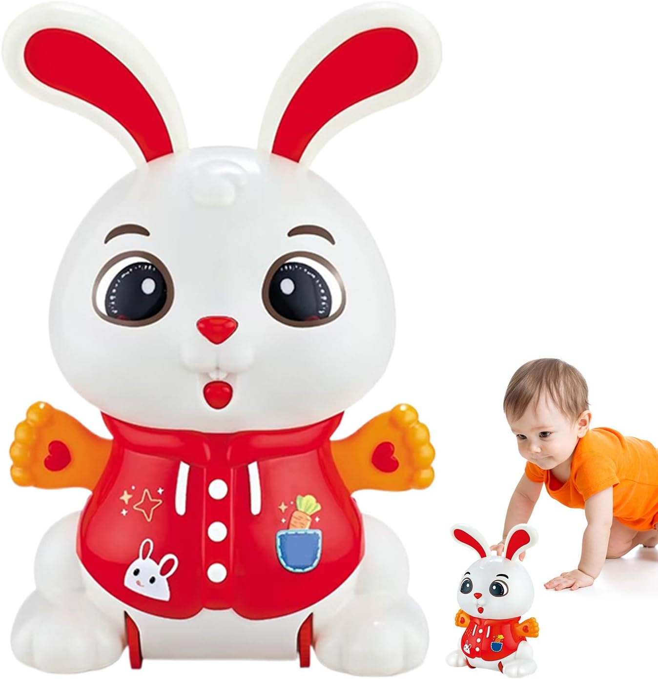 Electronic Toy Bunny - Interactive Pretend Play | Swinging Electric Bunny Music Toy - for Boys Preschoolers Teens Children Living Room Bedroom Yard Travel Apartment