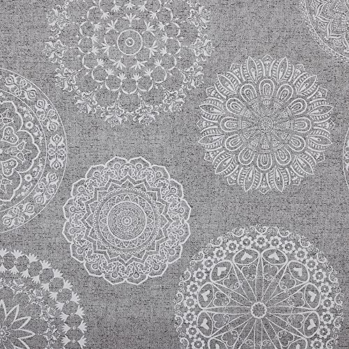 Kt KILOtela - Tissu Toile Imprimé, Confection Décoration Intérieure, Assises de Fauteuils, Rideaux, Coussins, 100 cm Longueur x 280 cm Largeur, Mandalas...