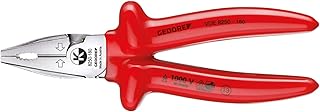 GEDORE VDE 8250-180 VDE Heavy Duty Combination Pliers with VDE Dipped Insulation 180 mm