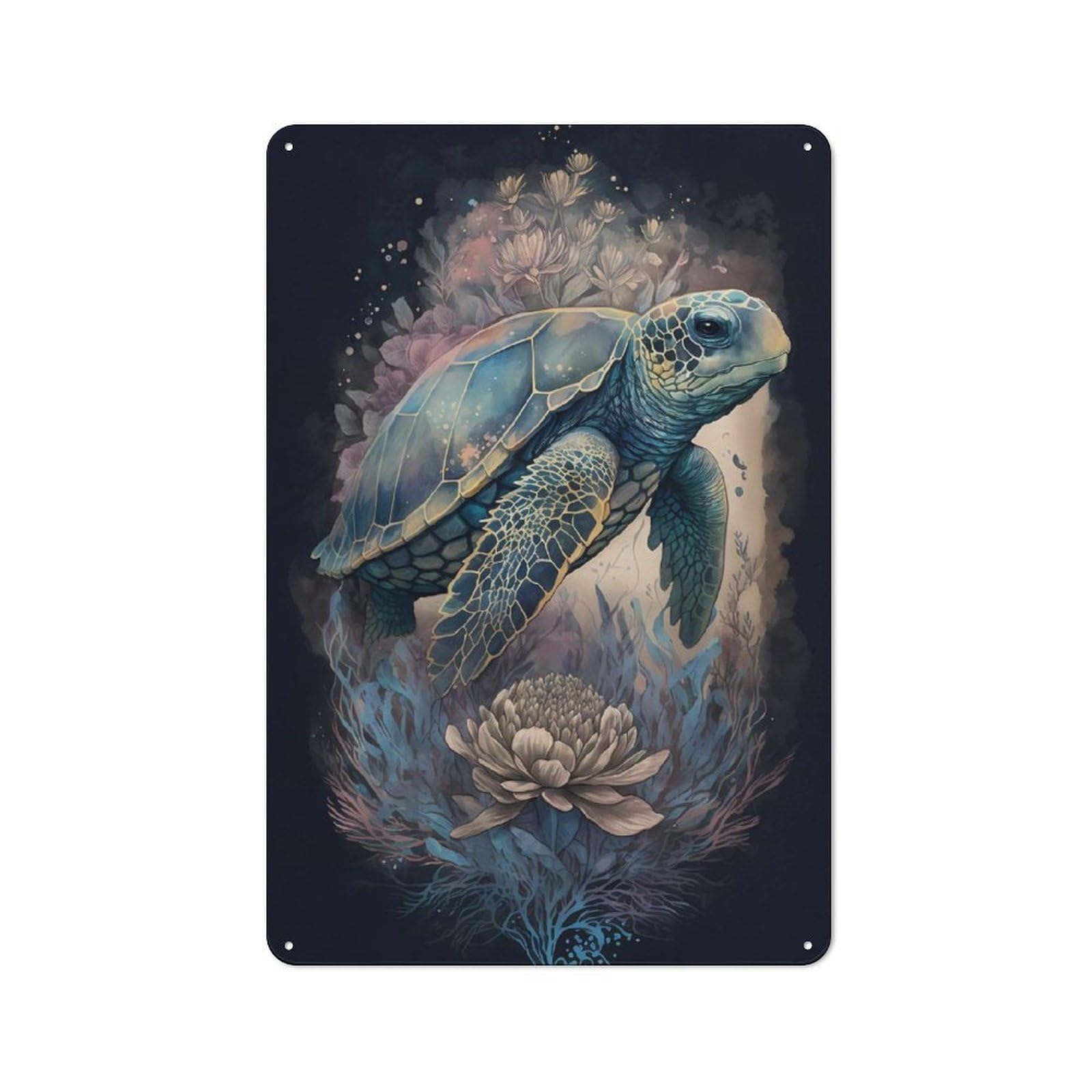 Mysticism Turtle Vintage Metal Sign 30x20cm for Hobby Room Or Studio, Housewarming Present for People Styling Hobby Room And Studio