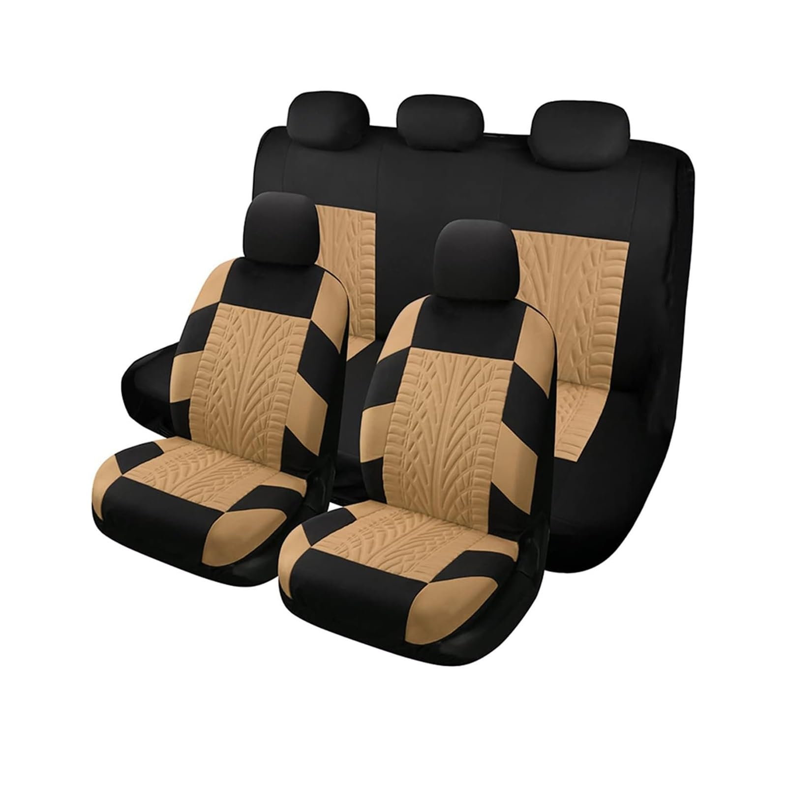 Housses de siège de voiture pour masquer l'usure avec les couvercles universels beige 9PCS
