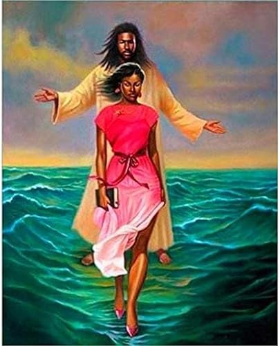 YSCOLOR Kit de pintura de diamante redondo de taladro completo 5D DIY hombres y mujeres africanas de mar hombre y mujer juego de manualidades de