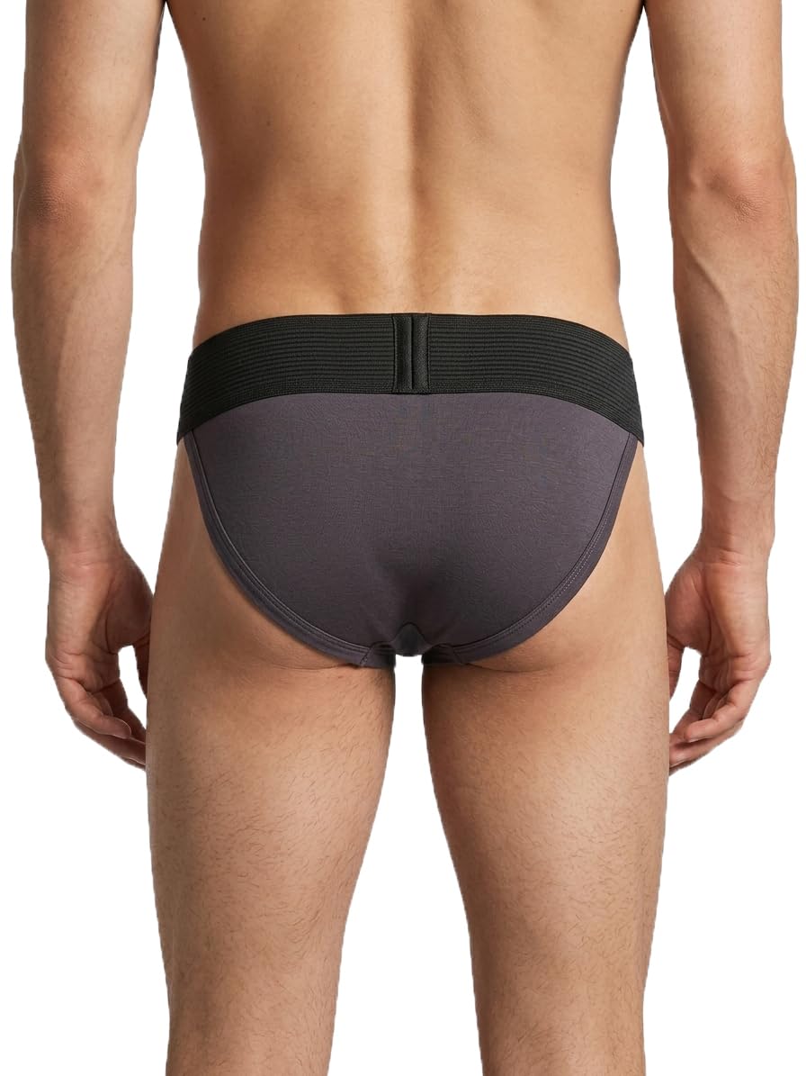 IC4 Luxury Edition Men's Modal Fabric Cricket & Gym Supporter with Guard Pouch | Premium Sports Innerwear, Charcoal, Large