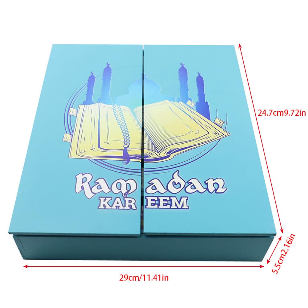 LICHENGTAI Calendario Ramadan 2024 Calendario Dell'Avvento Fai Da Te Legno Calendario Dell'Avvento Riutilizzabile Calandre Conto Alla Rovescia Ramadan per Bambini, Ramadan e Eid Decor