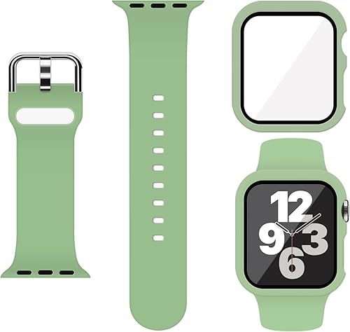 Correa Deportiva de Silicona y Estuche con Protector de Pantalla para Apple Watch Series 11, Series 10, Series 9, Series 8, Series 7, Series 6 SE